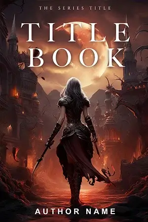 Epic fantasy book cover with crown motif and cinematic lighting