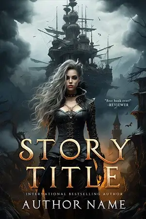 AI generated dark fantasy book cover with castle silhouette